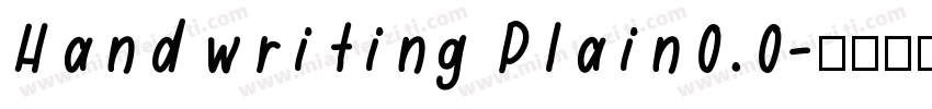 Handwriting Plain0.0字体转换